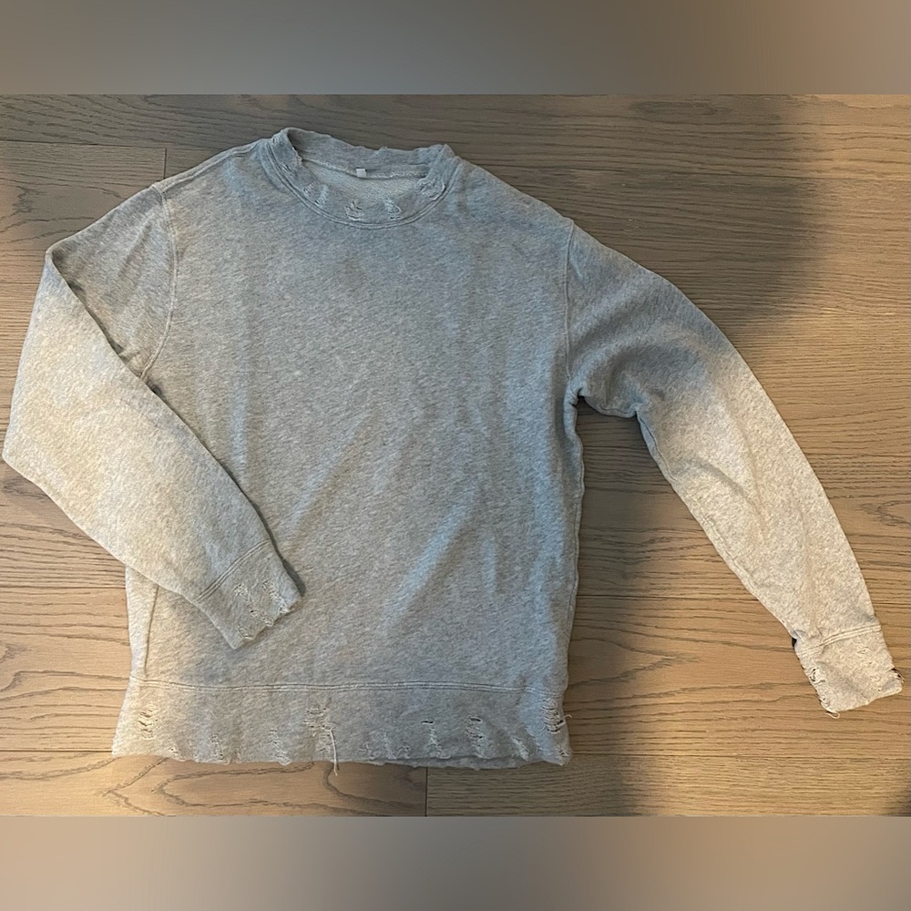 R13 distressed grey sweatshirt 
Size m